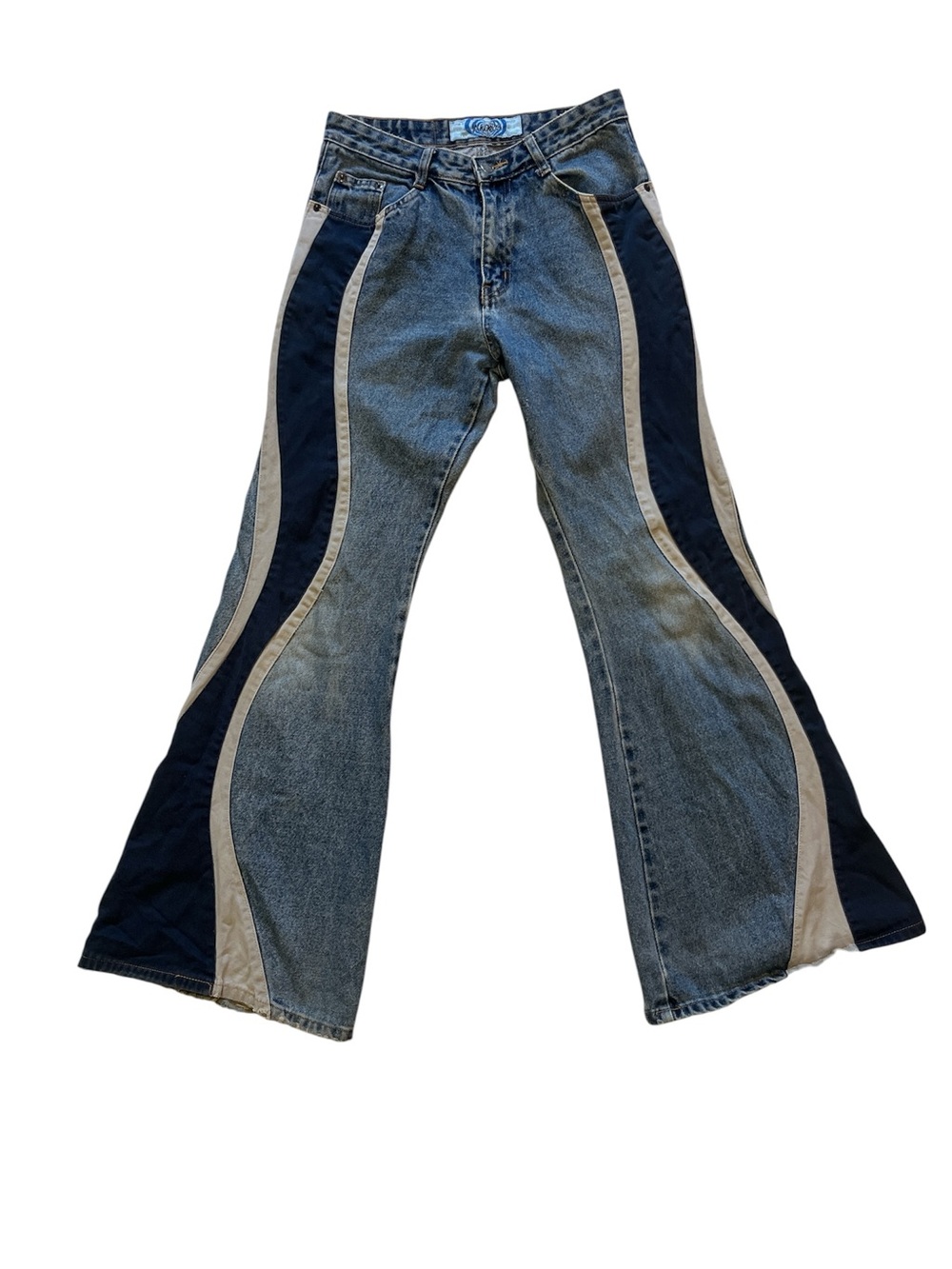 Vintage Y2K Retro Wave mid Rise Wide Flare Denim Jeans Size 3